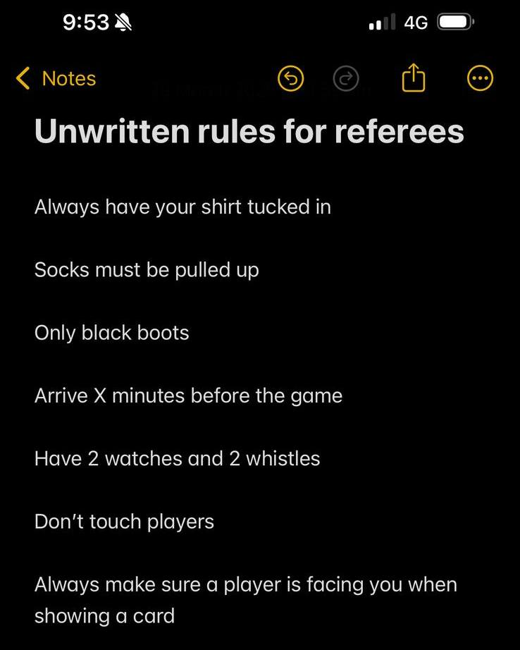 A&H - 📝 We’ve jotted down a few unwritten rules for referees. What ...