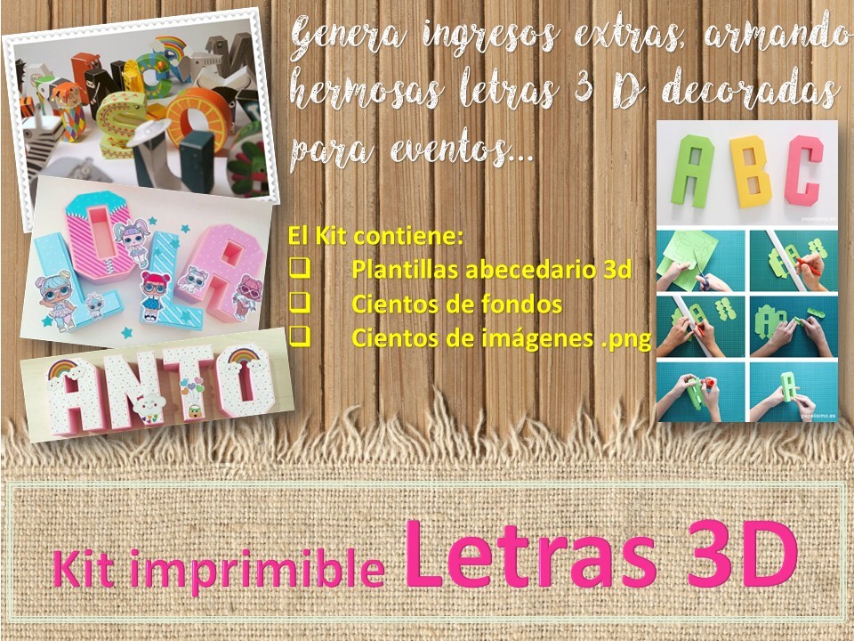 💎KIT LETRAS 3D (KIT IMPRIMIBLE)💎... - Productos Digitales MA