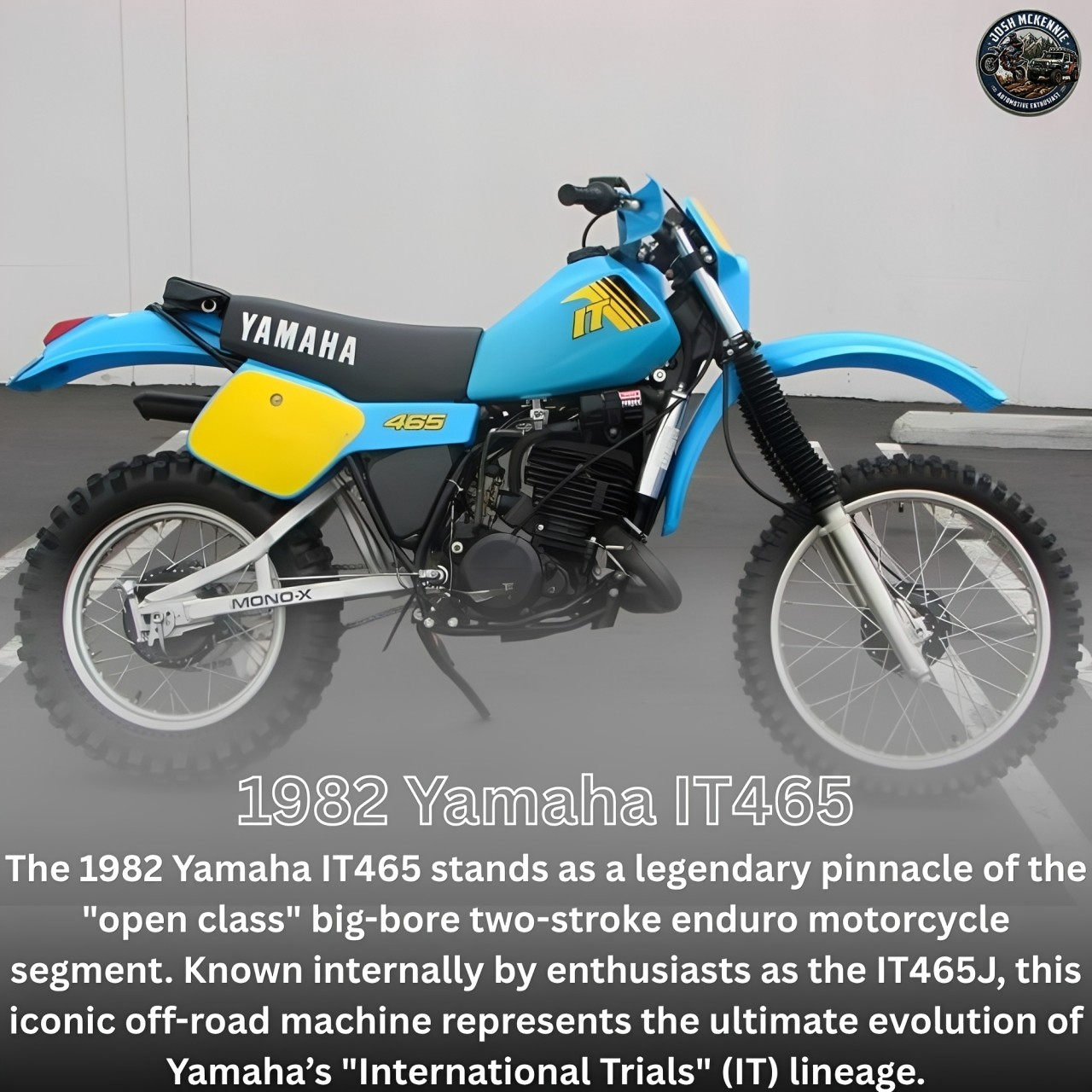Josh - This 1982 Yamaha IT465 stands as a legendary pinnacle of