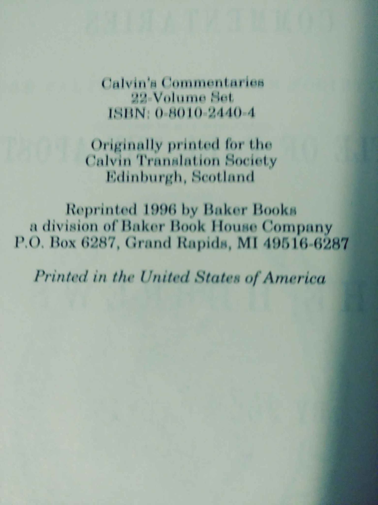 Calvin's Commentaries by John Calvin -Full Set - Books - Inman Mills ...