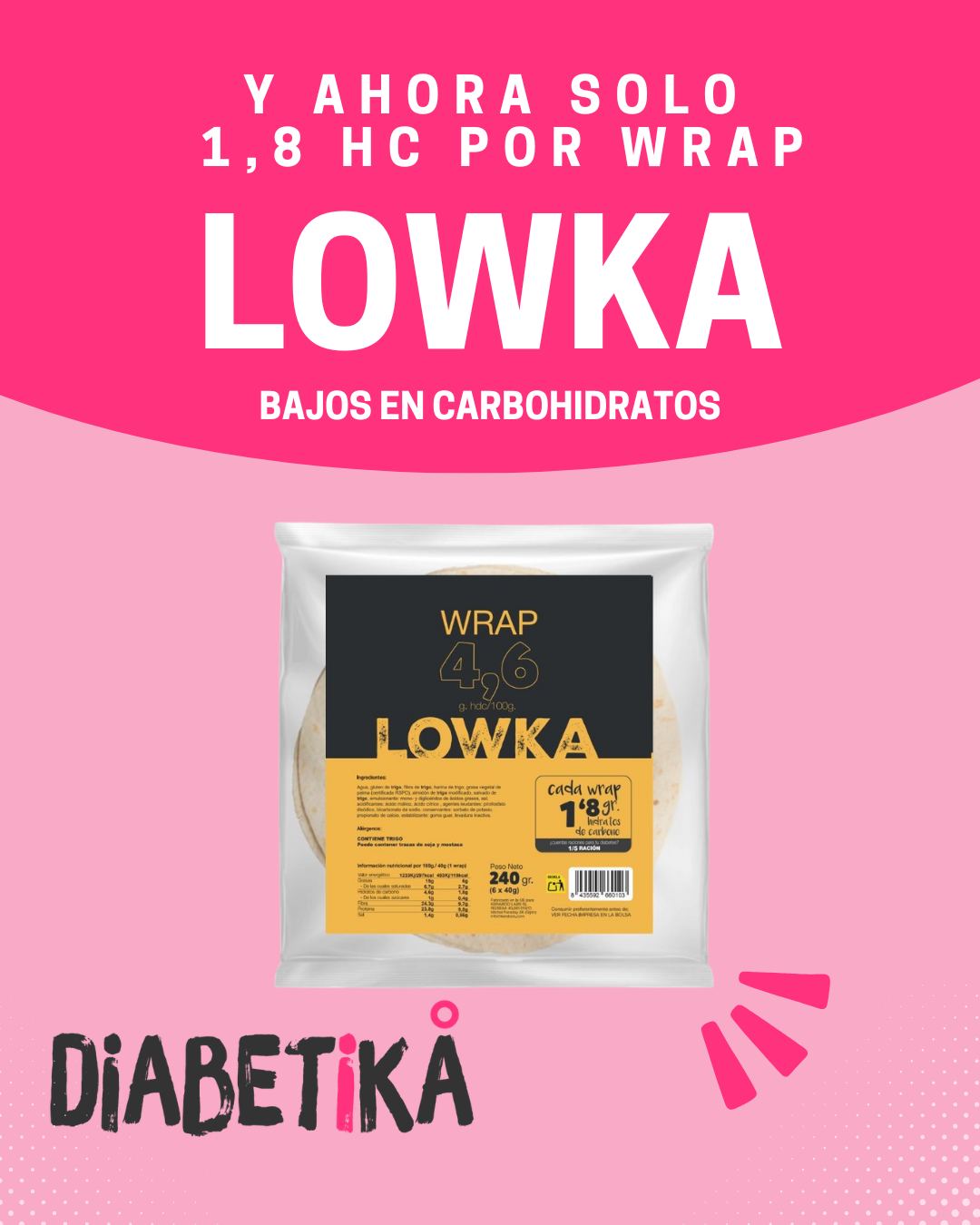 Diabetika - ¿Sabías que los nuevos WRAPS de #Lowka tienen solo 1,8gr de ...