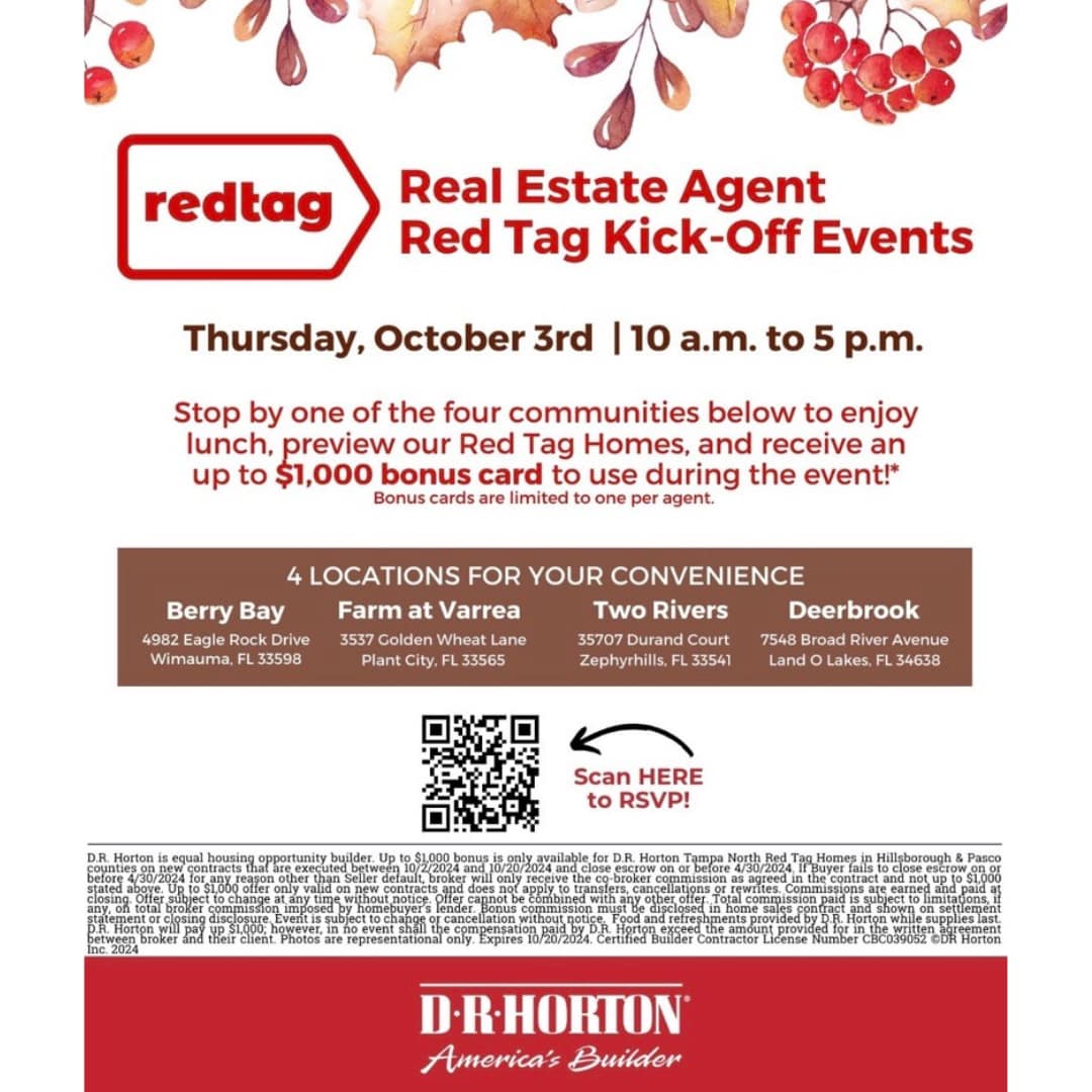 🚨 Red Tag is BACK! Join us for the... - D.R. Horton Tampa | Facebook