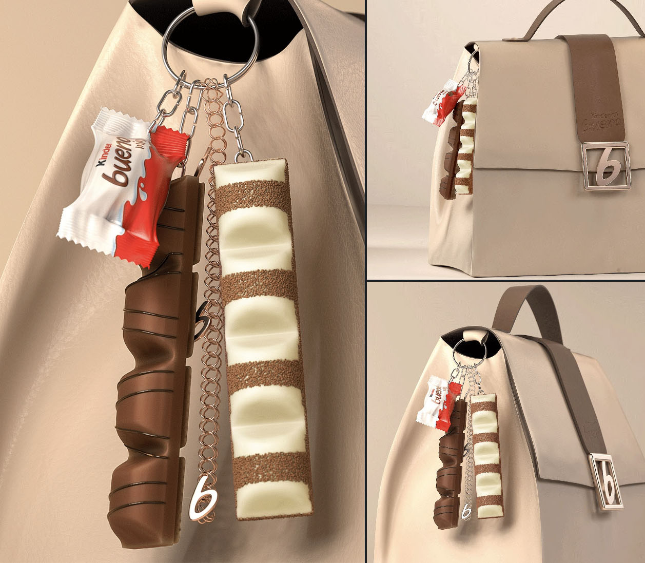 Sac à Main épaule BUENO - Beige Simili Cuir - NEUF Sans étiquette