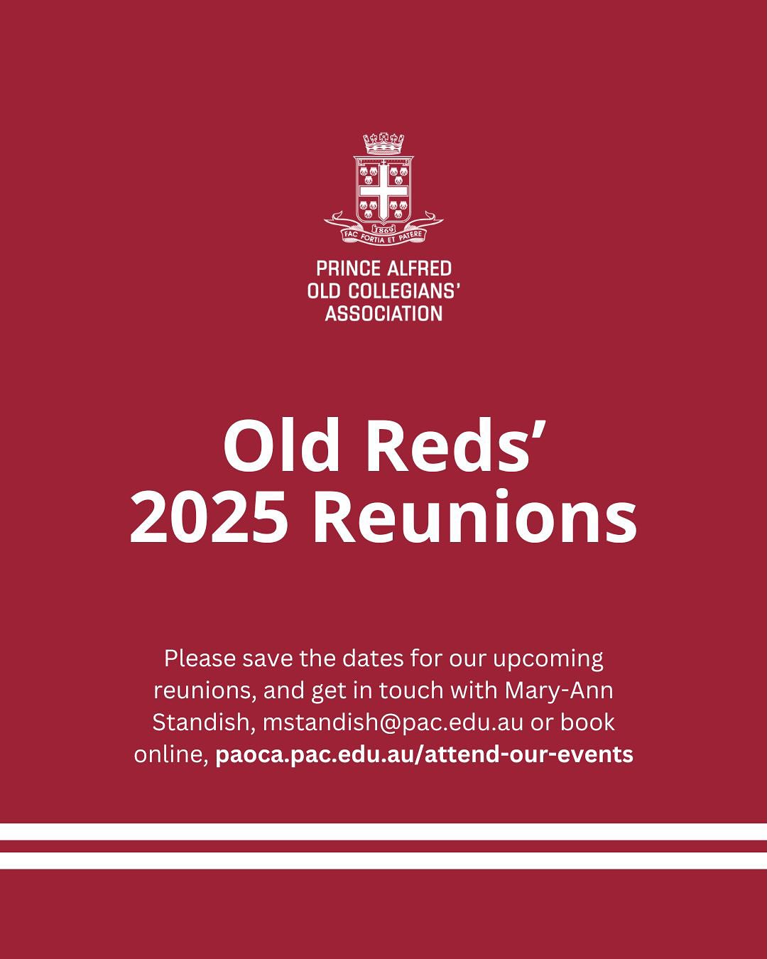 The PAOCA will... - Prince Alfred Old Collegians Association | Facebook