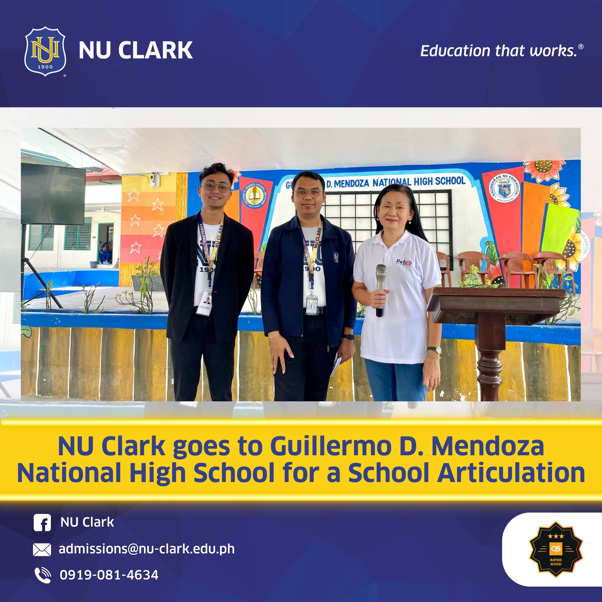NU Clark - NU Clark goes to Guillermo D. Mendoza National... | Facebook