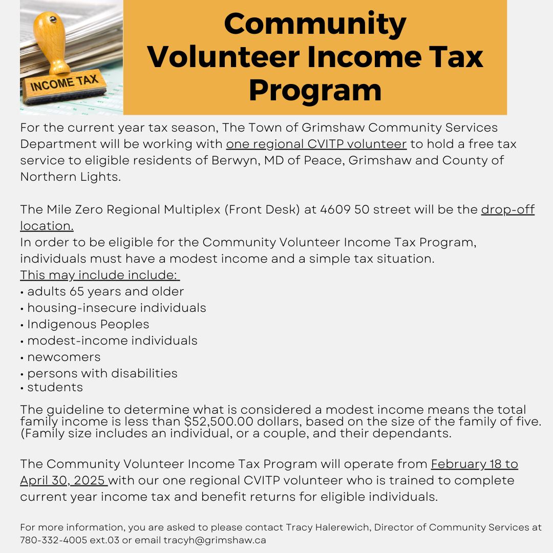 Grimshaw - In the new year, the Community Volunteer Income Tax Program ...