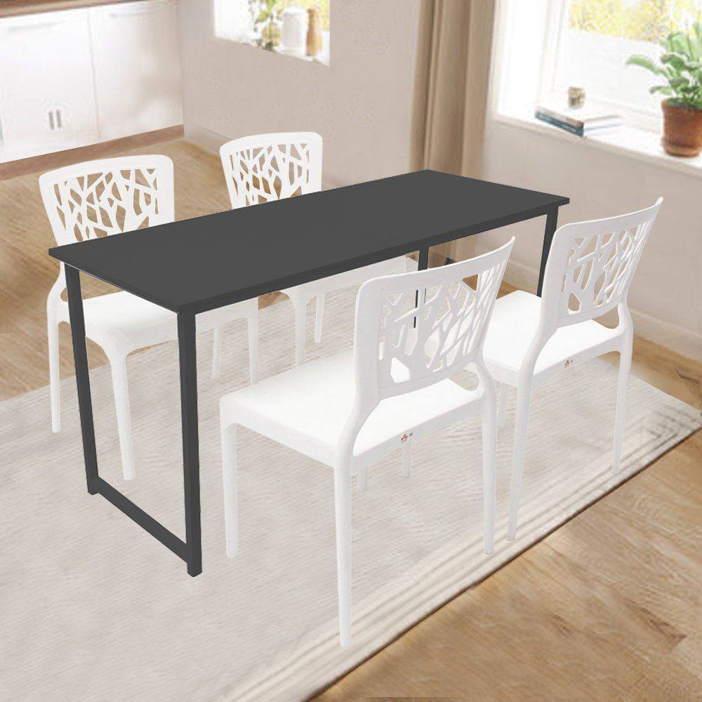 Like Bug 120x60 Contemporary Dining Table Black Steel With 4 White 3v Hive Dining Chair For More Details Like Bug Sdn Bhd Tel 6010 2408309 Email Saidatul Likebug Com My Http Www Likebug Com My Index Php Ws Showproducts Products Id 2489917