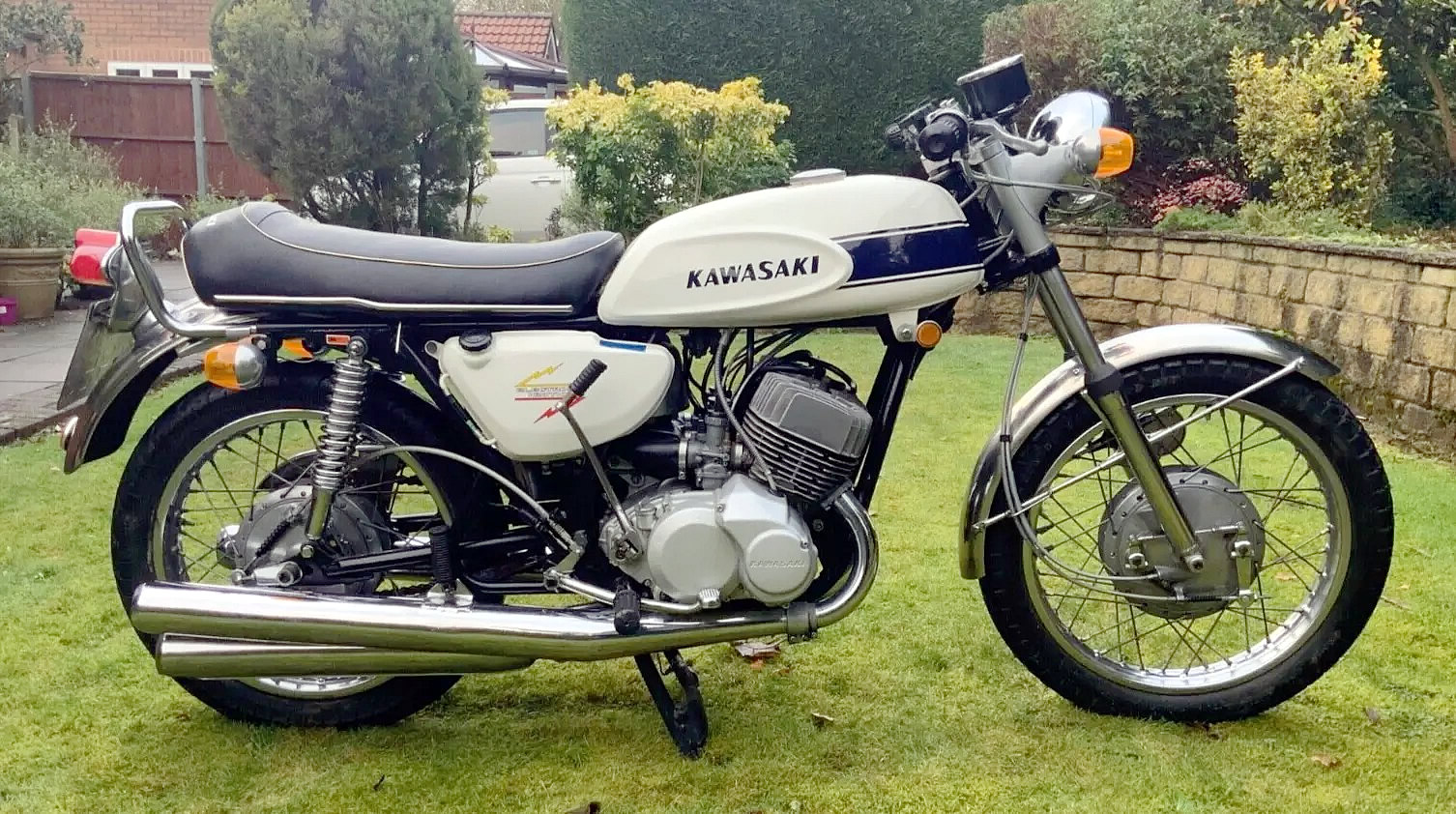 Ad: 1969 Kawasaki 500 H1 Mach III - The wild one. On eBay here