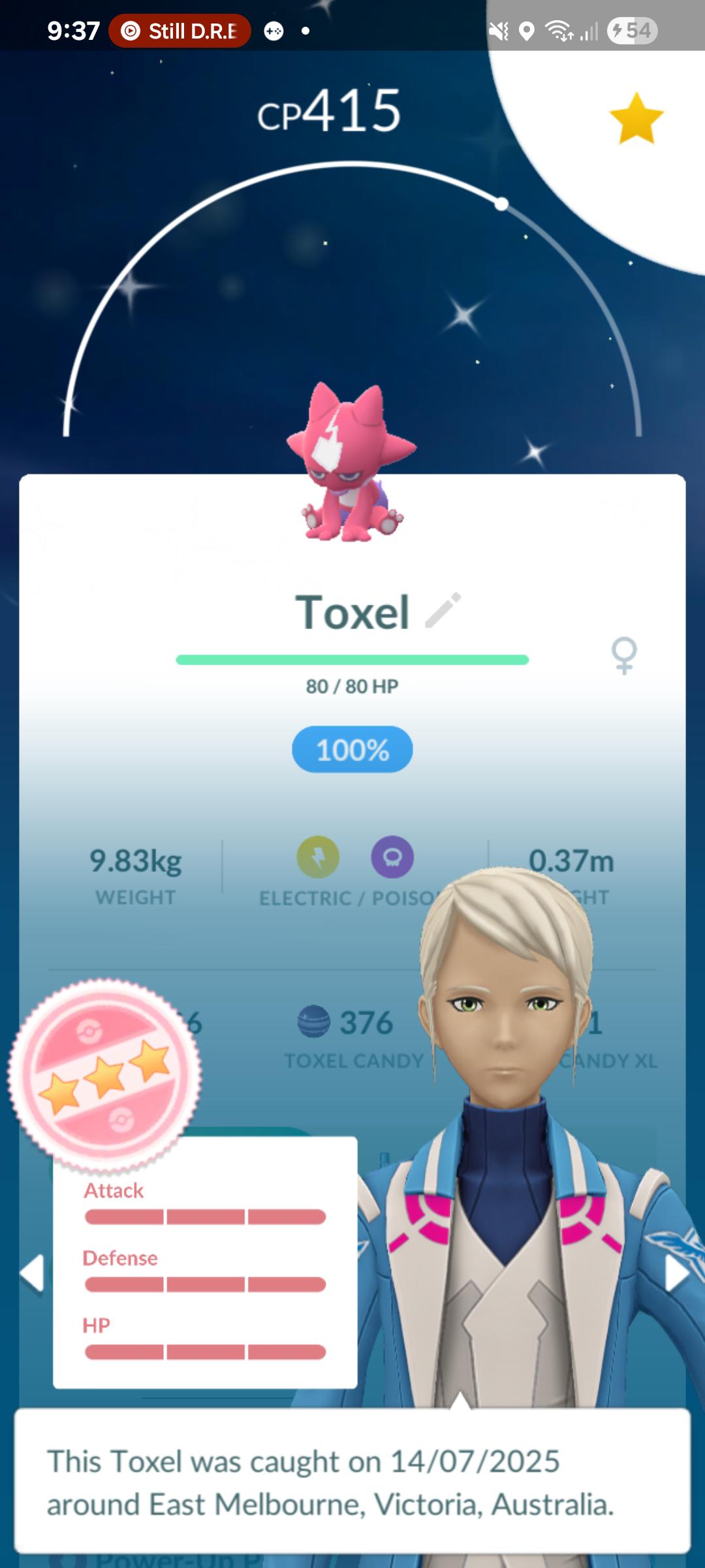 Pokémon PTC Go - XXL Shiny Toxel - 80K Stardust Read Description