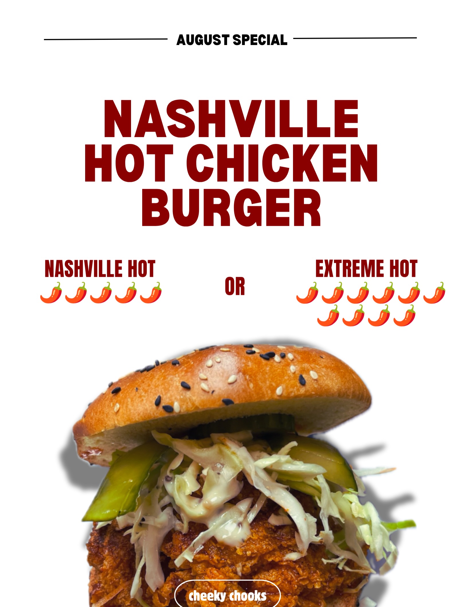 August special 〰️ 🔥Nashville Hot Chicken Burger🔥 Crispy fried