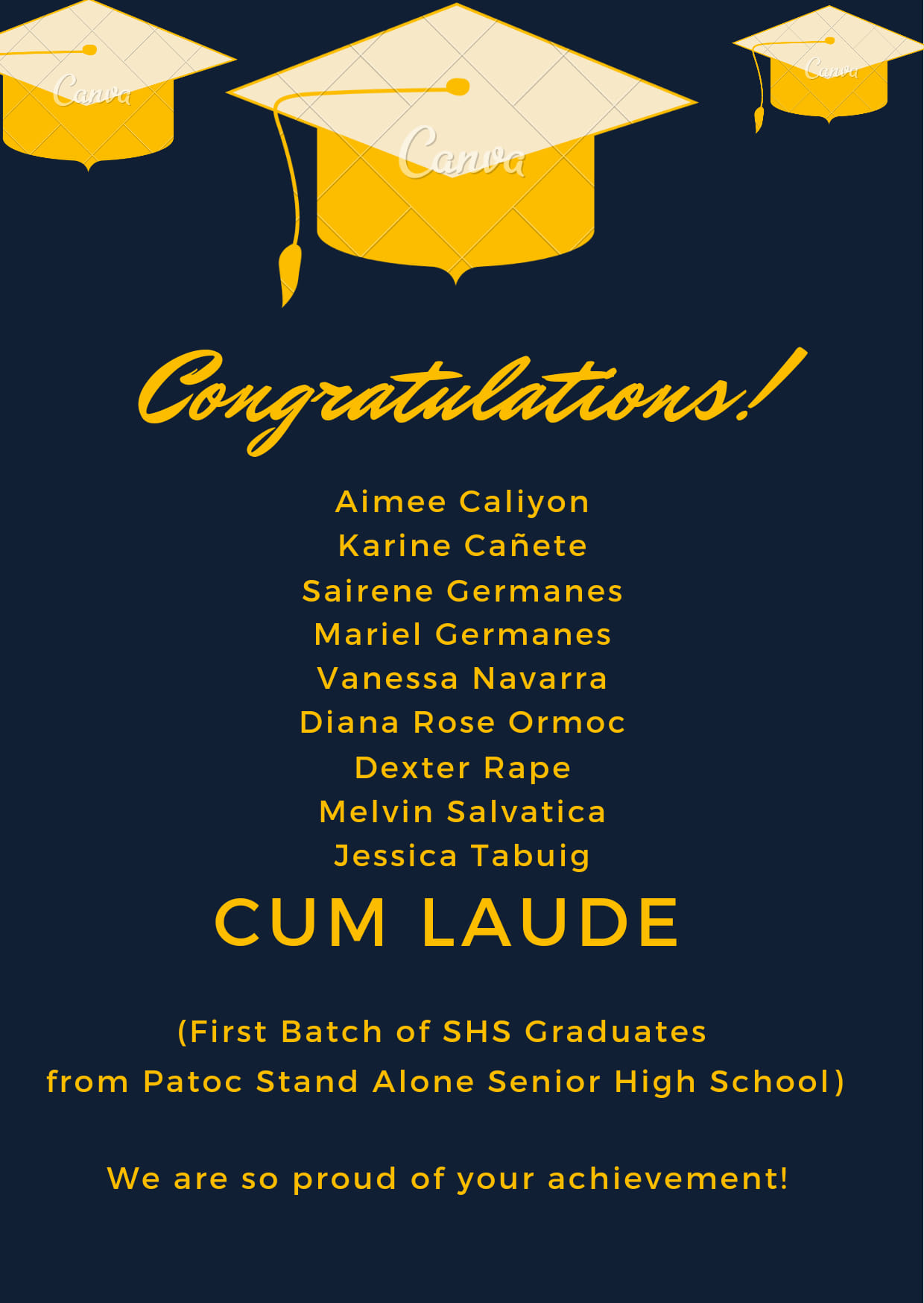 Congratulations... - Patoc Stand Alone Senior High School | Facebook
