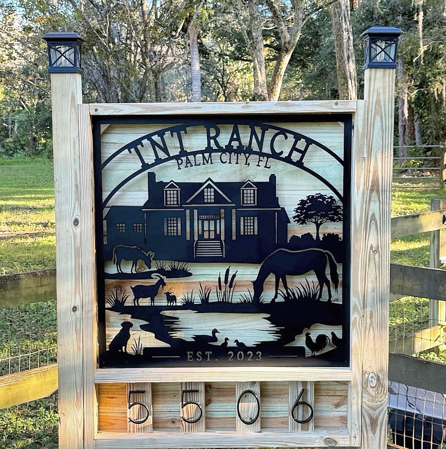Farmhouse - Custom metal ranch sign created for TNT Ranch in Palm City ...