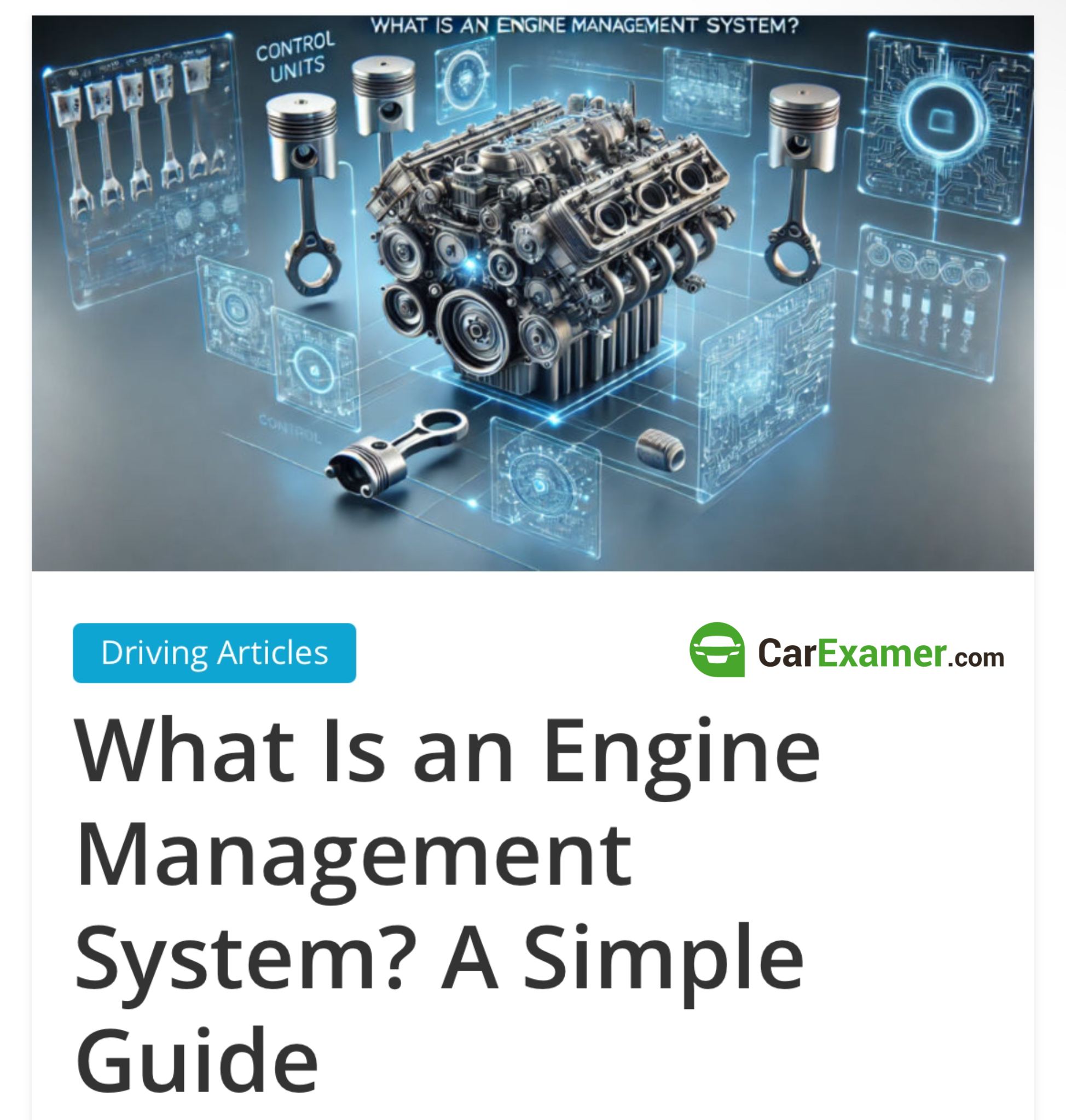 CarExamer.com - What Is an Engine Management System? A... | Facebook