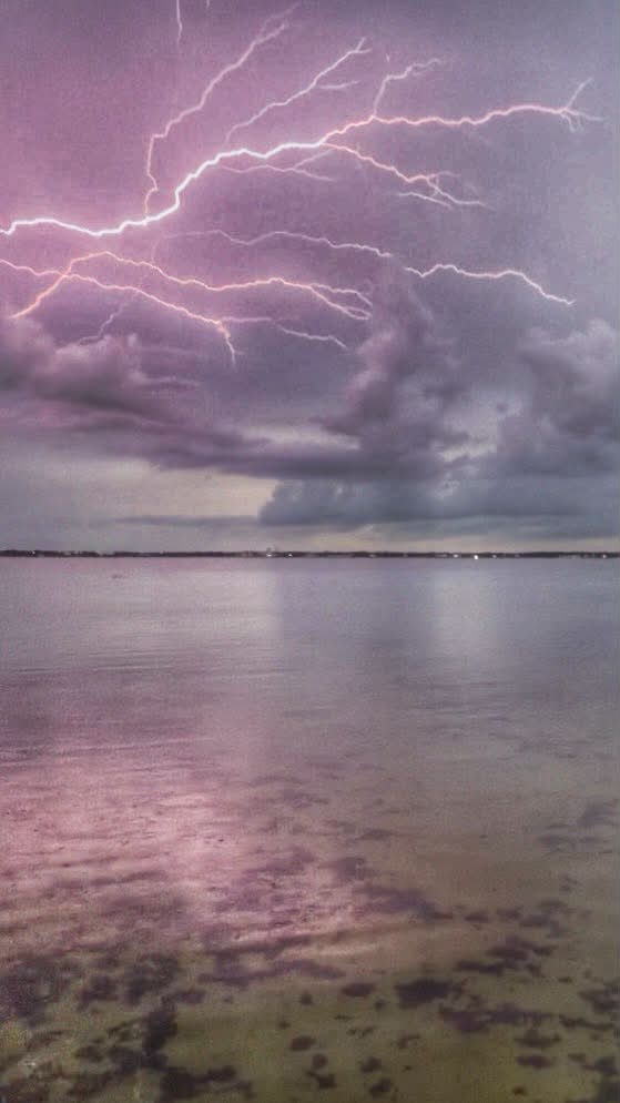 Great lightning capture at sunset this evening from Fred Howard