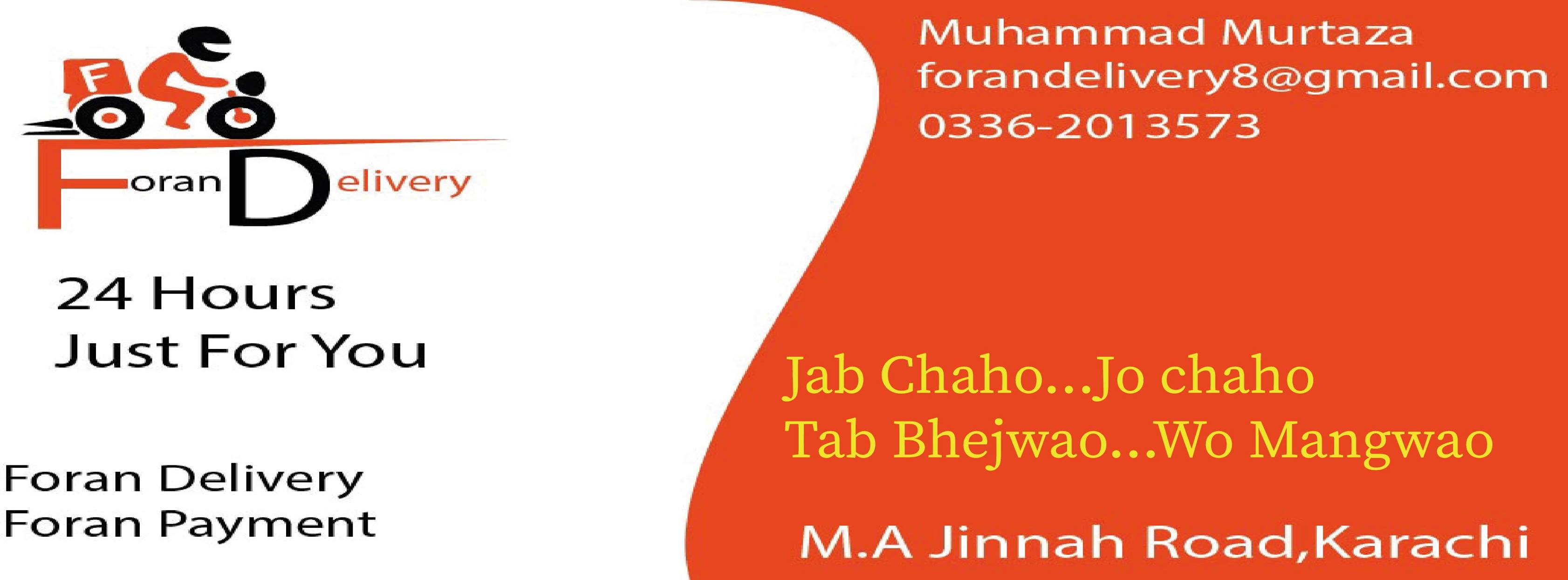 Foran delivery | Karachi
