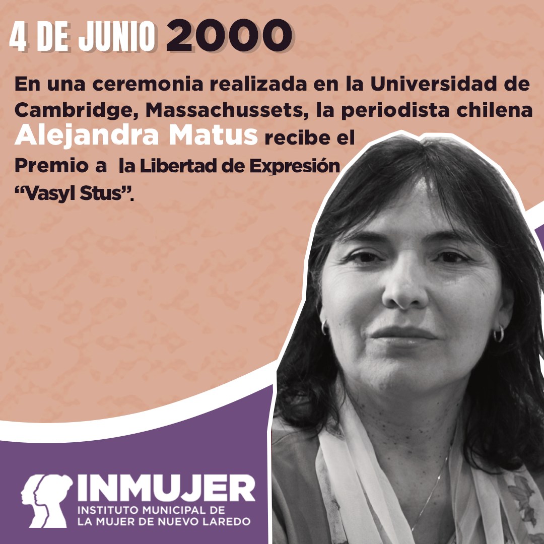 Inmujer - #Efemérides Un día como hoy Alejandra Matus recibió el premio ...