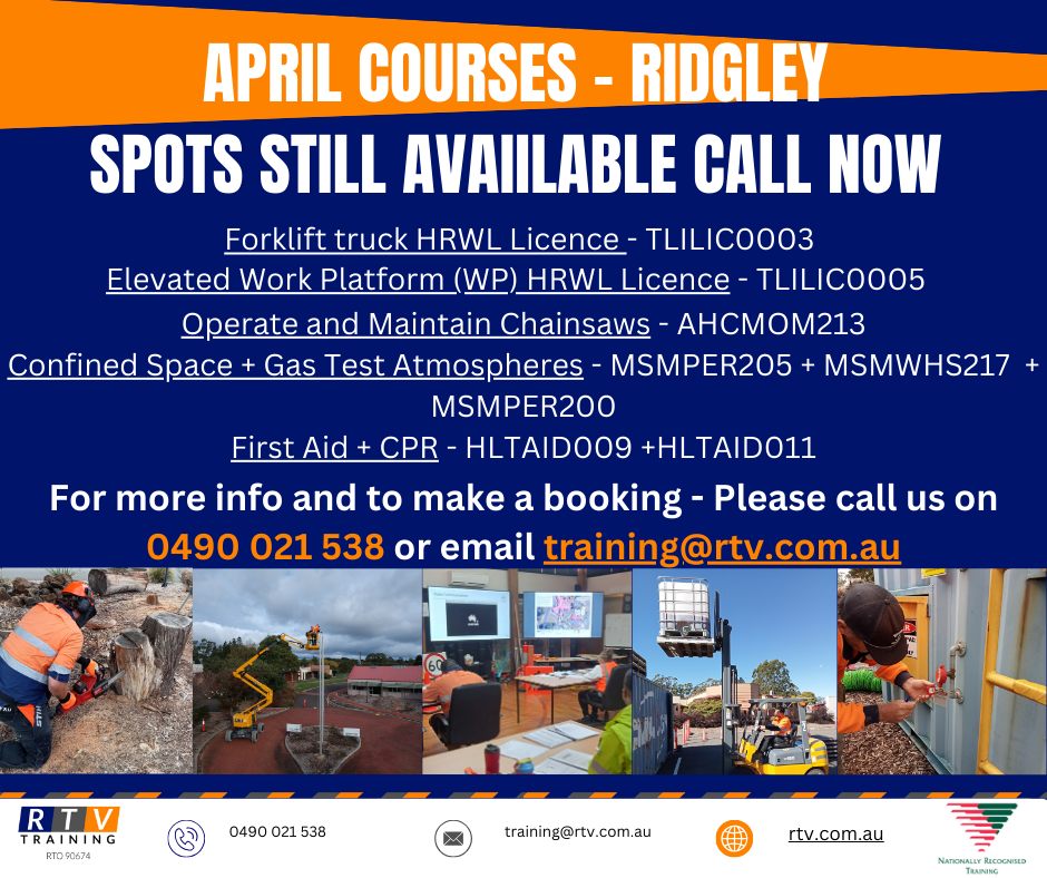 RTV Training - RTO 90674 | East Ridgley TAS