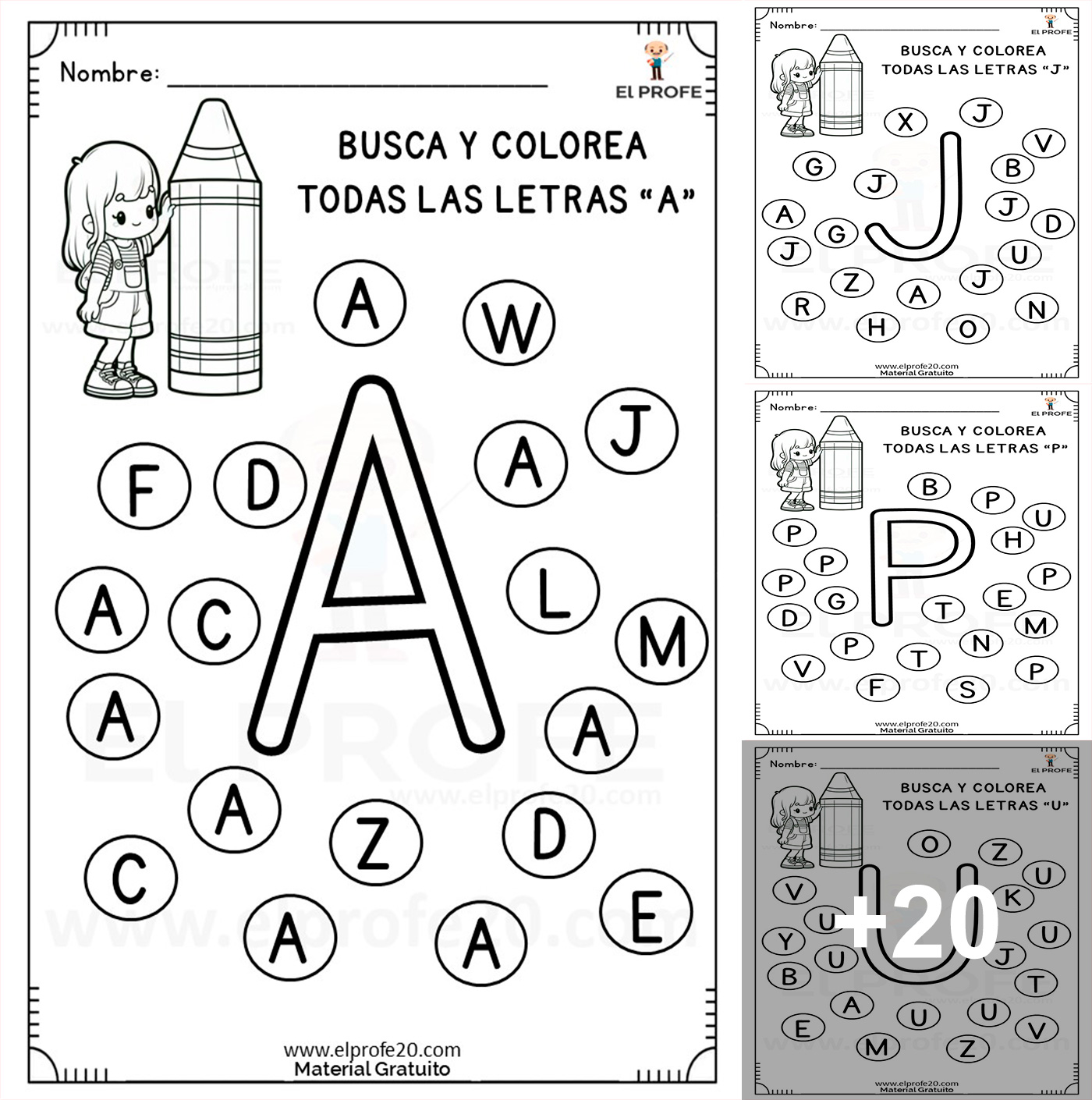 El - Fichas busca y colorea las letras del abecedario - alfabeto. ⭕ ...