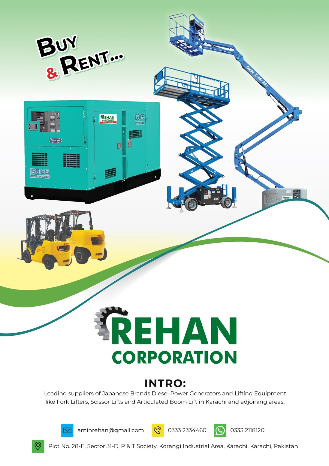 Rehan Corporation - Rental of Generators and Material Handling ...