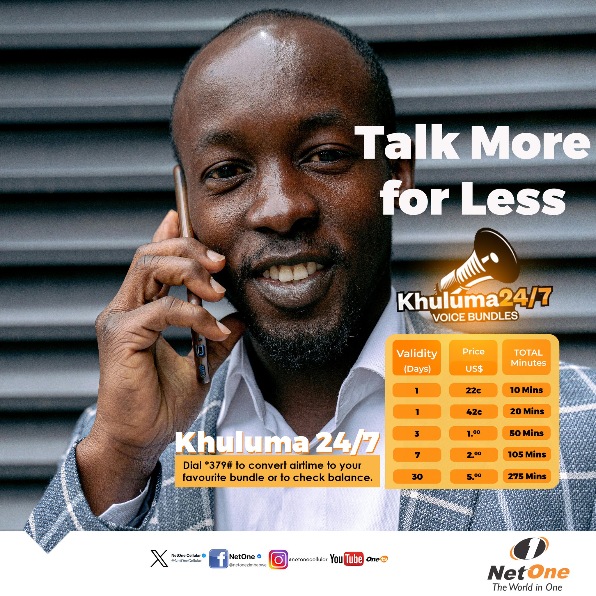 NetOne - Our Khuluma 24/7 📞 voice bundle lets you make... | Facebook