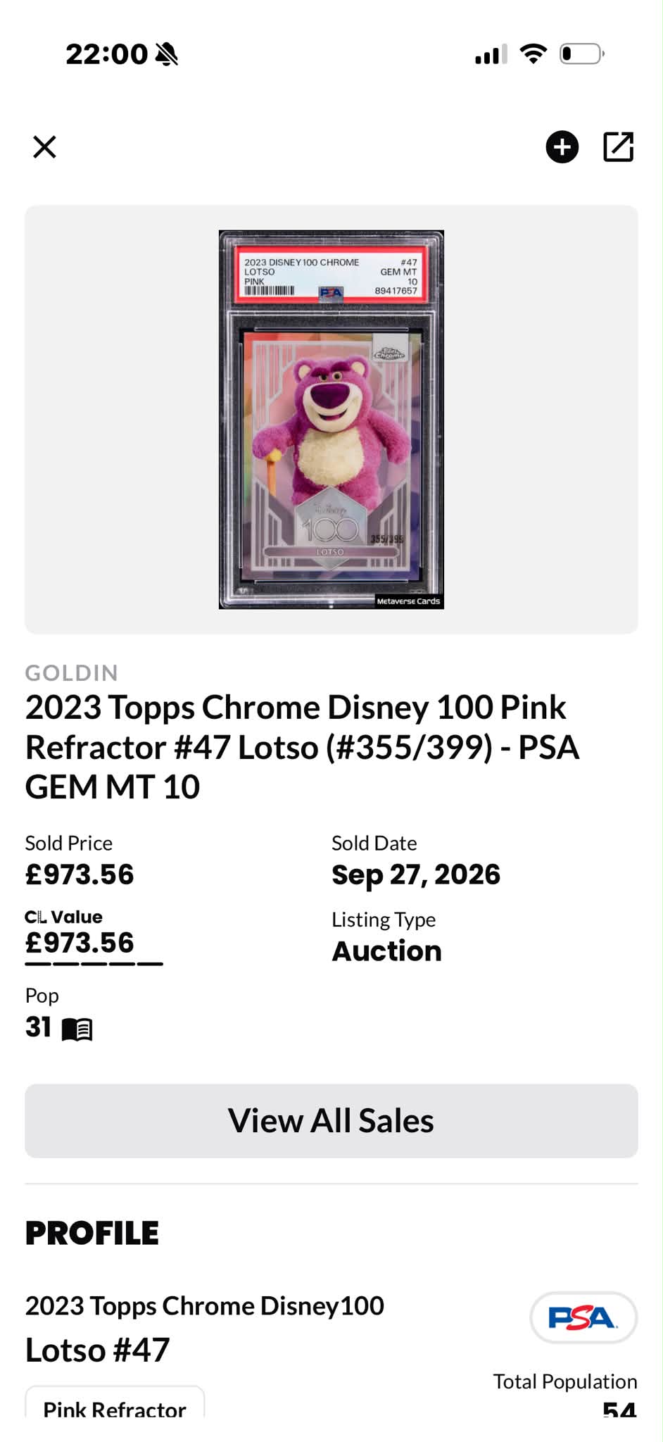 Lotso purple /299 PSA 10