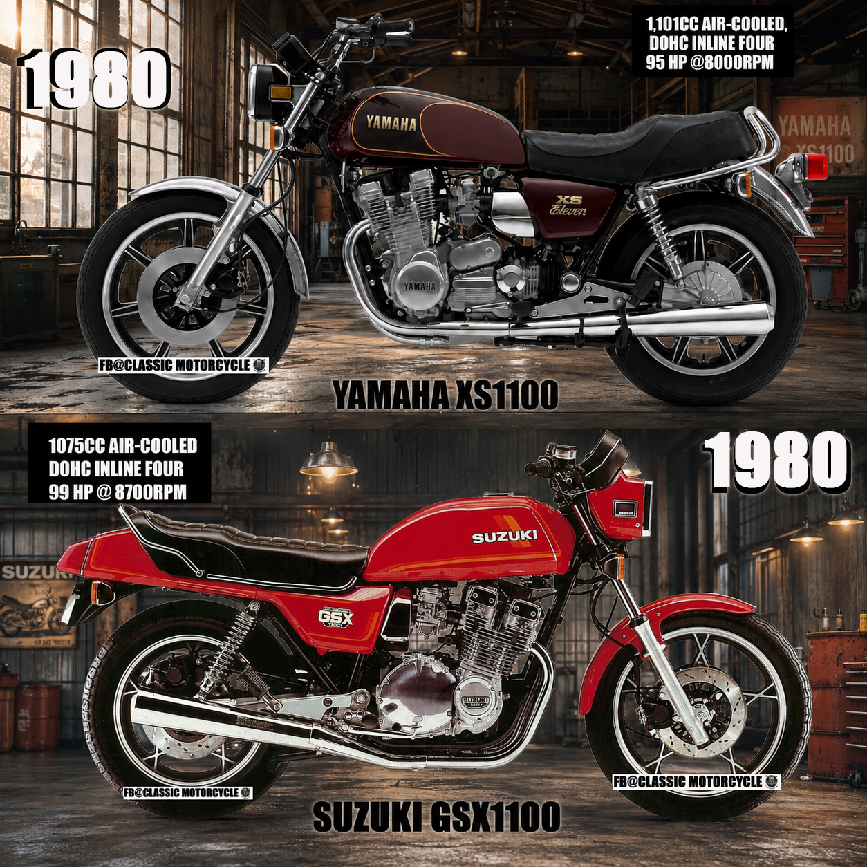 1980 Yamaha XS1100 vs 1980 Suzuki GSX1100E — Two Japanese