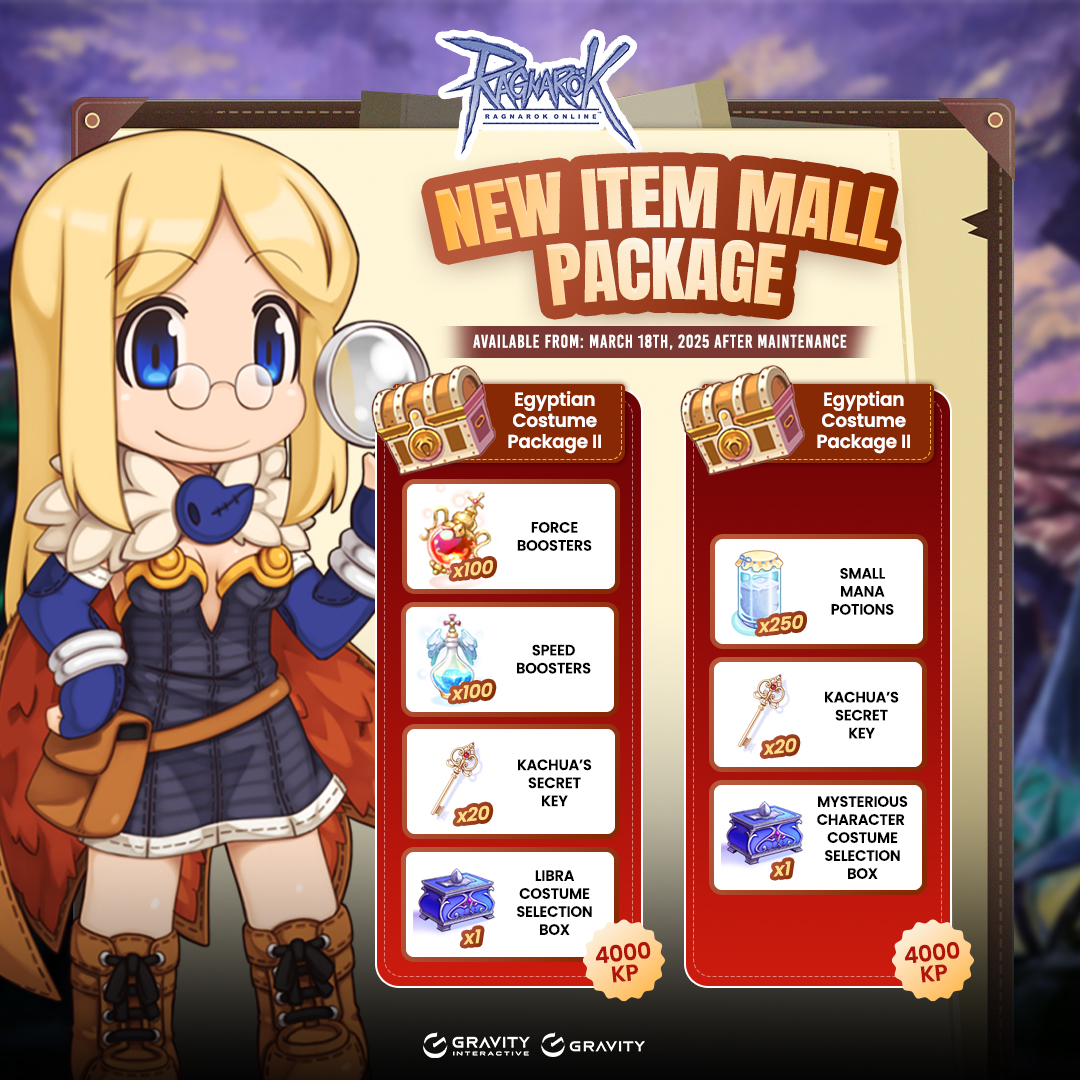 Ragnarok Online - 🎁 𝐍𝐞𝐰 𝐈𝐭𝐞𝐦 𝐌𝐚𝐥𝐥 𝐏𝐚𝐜𝐤𝐚𝐠𝐞𝐬 𝐀𝐫𝐞 𝐇𝐞𝐫𝐞! 🎁... | Facebook