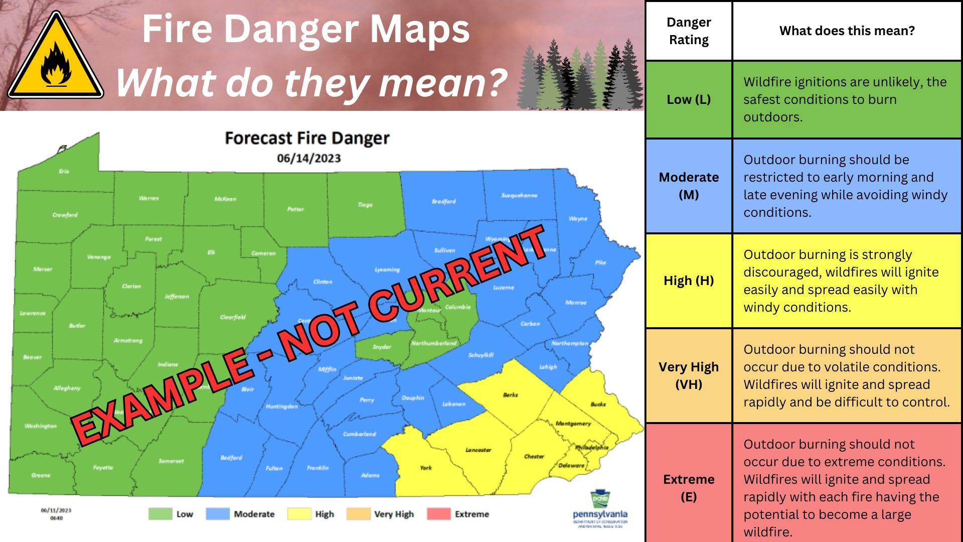 US National Weather Service State College PA - Fire danger maps are ...