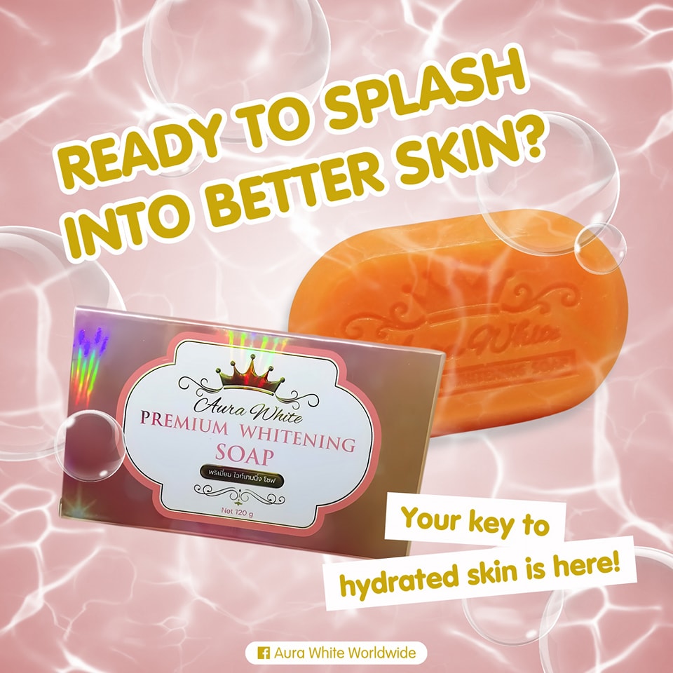 The Premium Whitening Soap is your ticket to skin that's a total glow-getter! Say goodbye to dullness and hello to effortless beauty—because your natural shine deserves the spotlight! #AuraWhiteWorldwide #ProudlyMadeInThailand #PremiumWhiteningSoap 