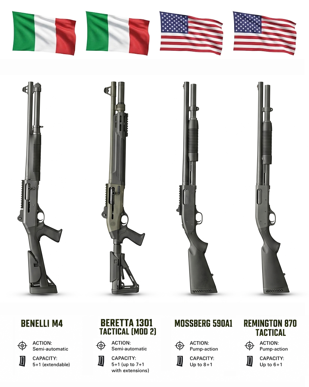 From the pump to the semi auto, from classics like the Remington 