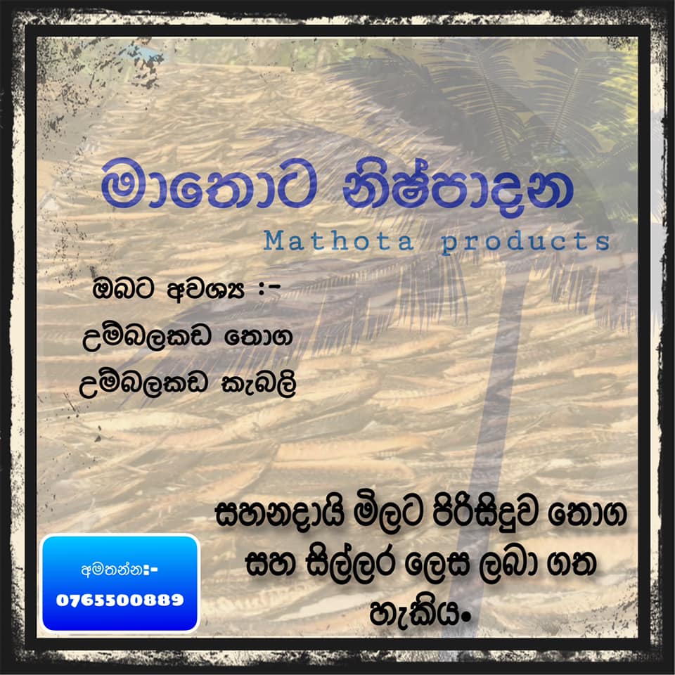 මාතොට නිශ්පාදන mathota products
