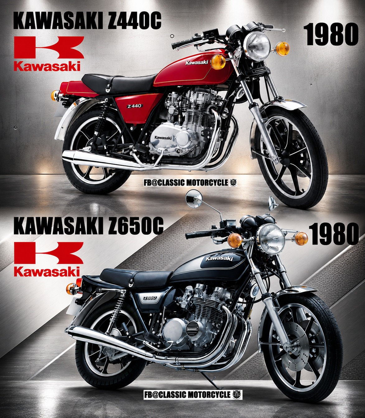 Classic - ### 1980 Kawasaki Z440C vs 1980 Kawasaki Z650C **Two