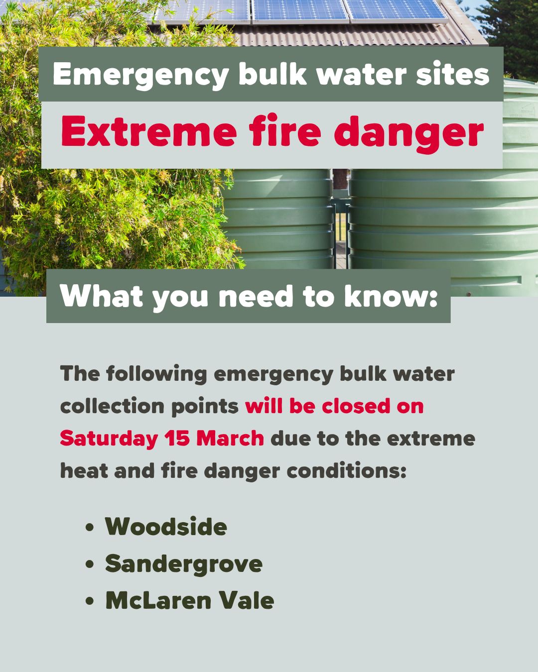 Environment - The following emergency bulk water collection points will ...