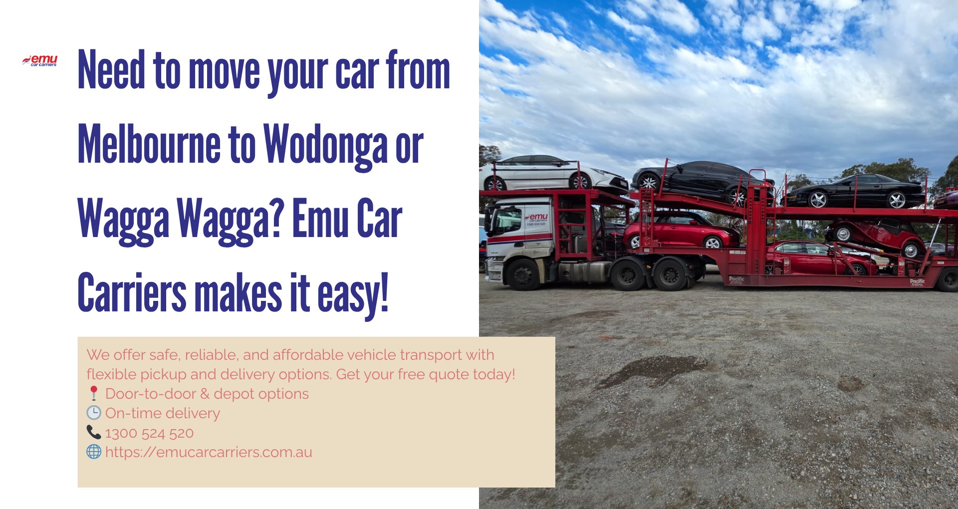 Welcome to Emu Car Carriers — Local... - Emu Car Carriers | Facebook