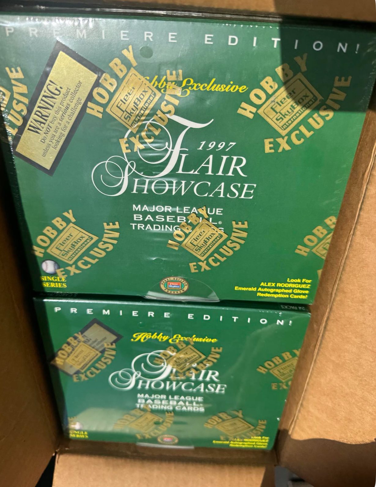 We picked up this 1997 Flair Showcase MLB hobby case today. We 