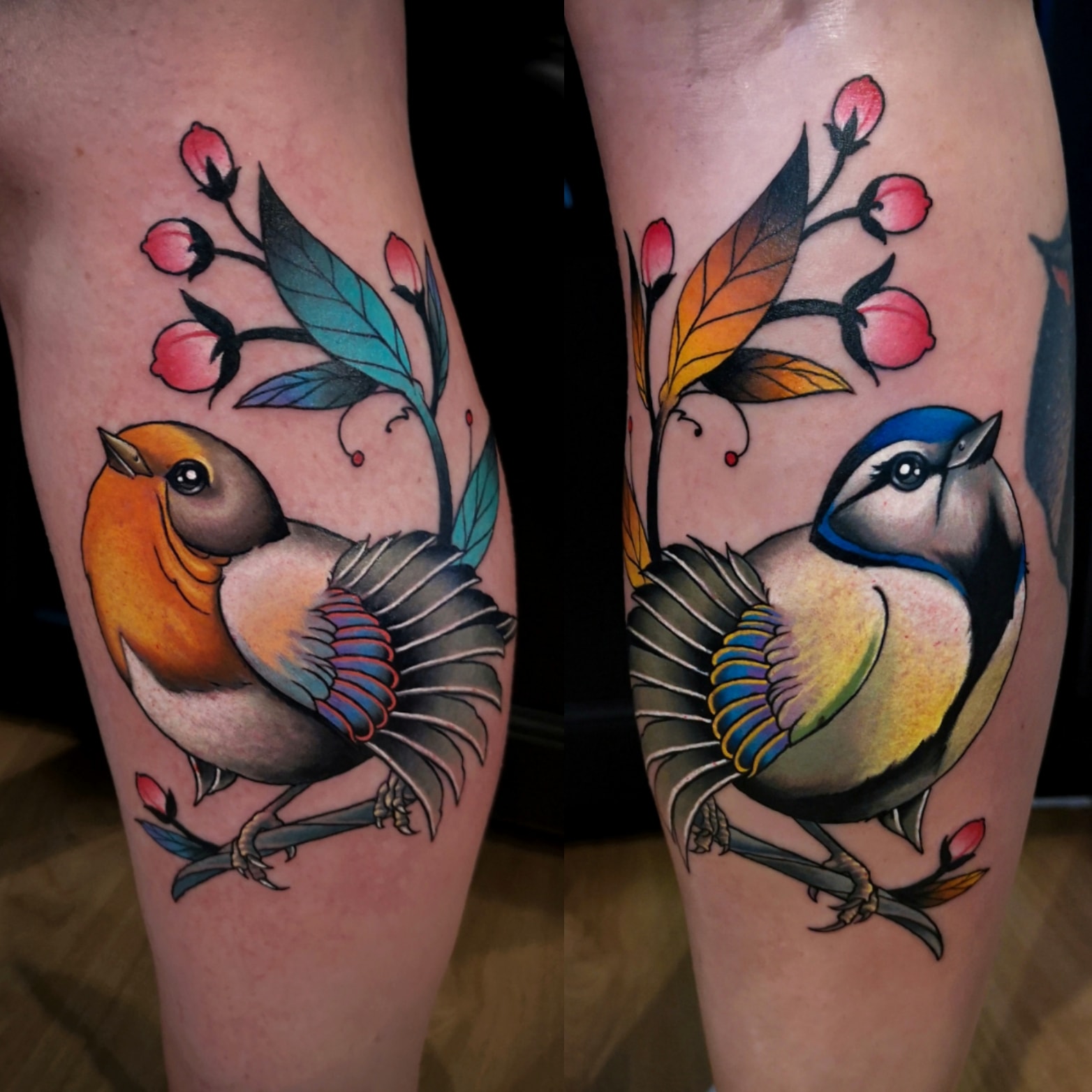 Tatouage Rouge Gorge Noir Et Blanc