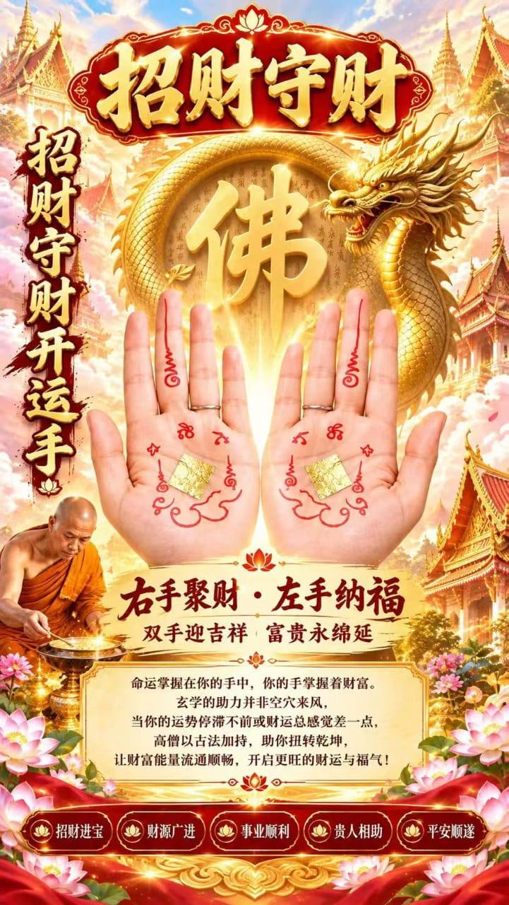 9.21【招财守开财运手法会】​‎͏ 9.20截单‼️ 👋命掌运握在你手的中，你