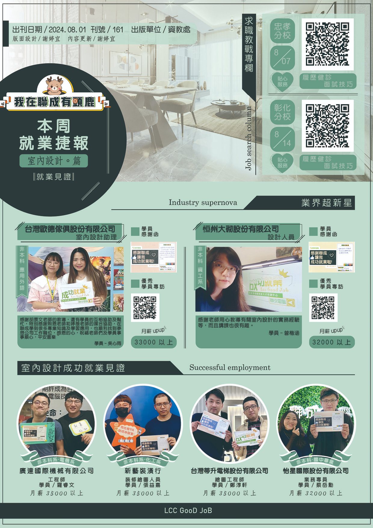 聯成電腦三重分校 - 【🖥就業捷報🖥】 ★#應用外語系 畢業，經聯成電腦培訓，順利入職 #室內設計 ★...
