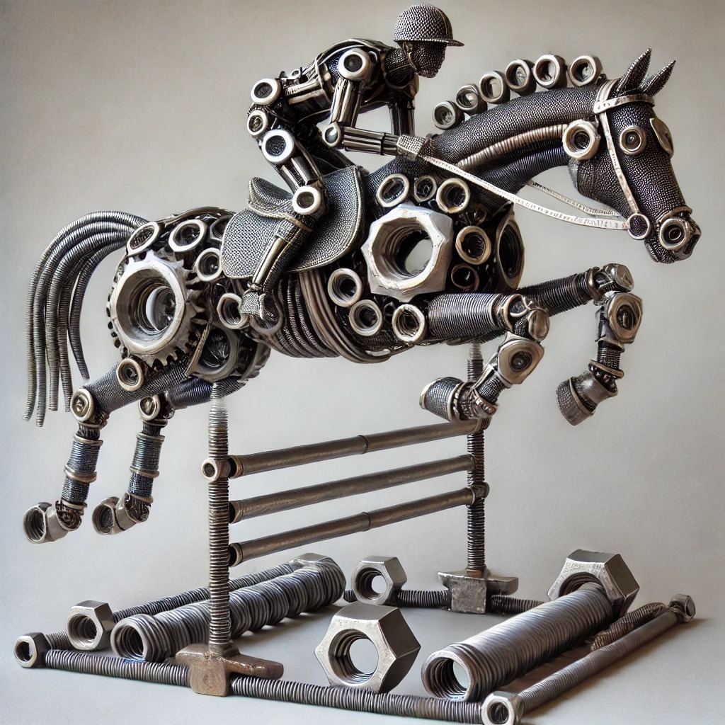 Horsehead by Jos Hammer at Colnic Design Sculpture made from old