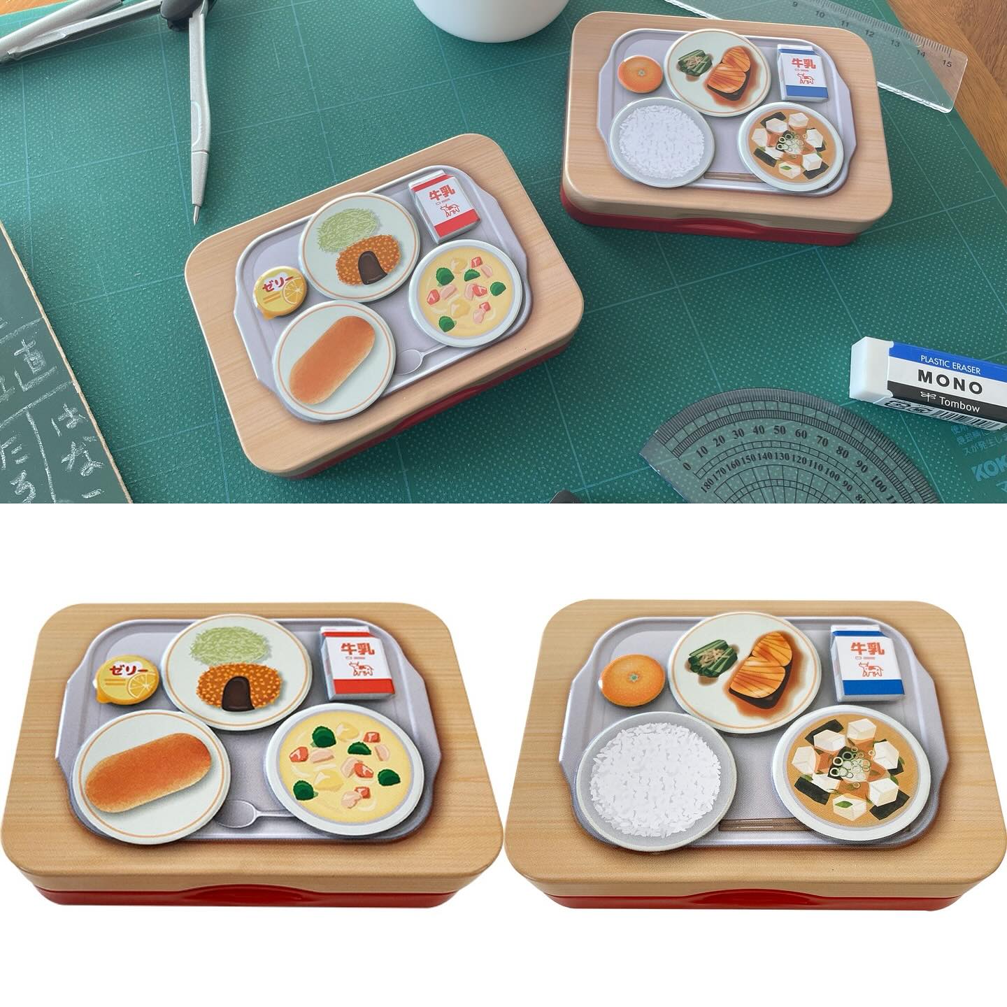 本日は新しく仲間入りした学校シリーズから 『給食ミニ缶』のご紹介