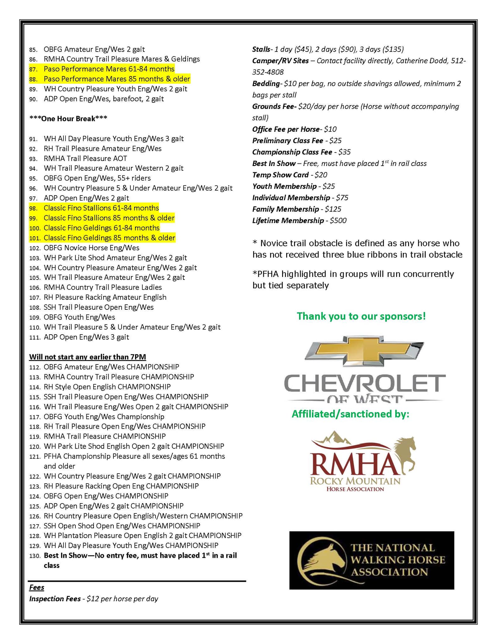 NWHA Gaited Rumble Horse Show Series