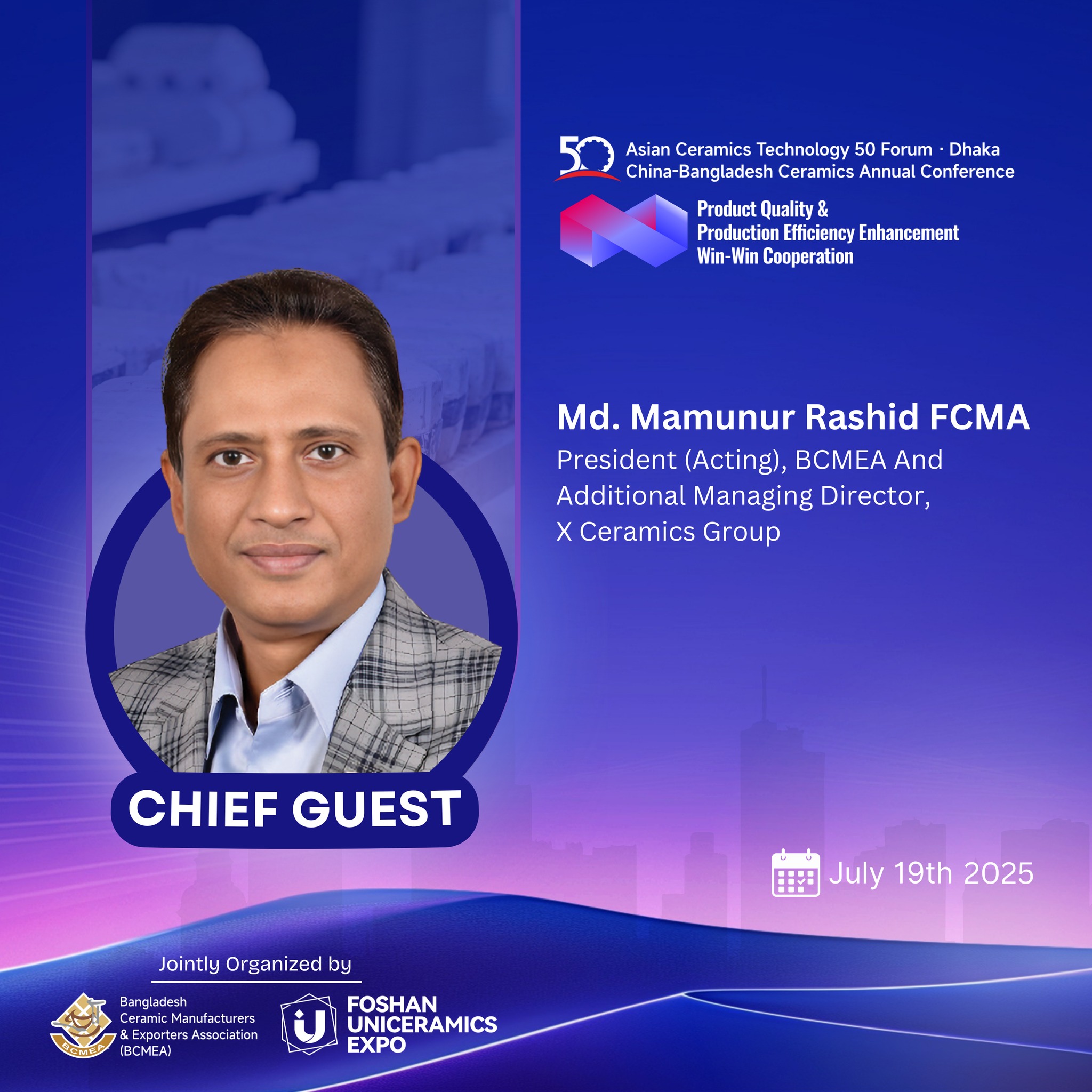 BCMEA - Chief Guest Address at Asian Ceramics Technology 50 Forum ...