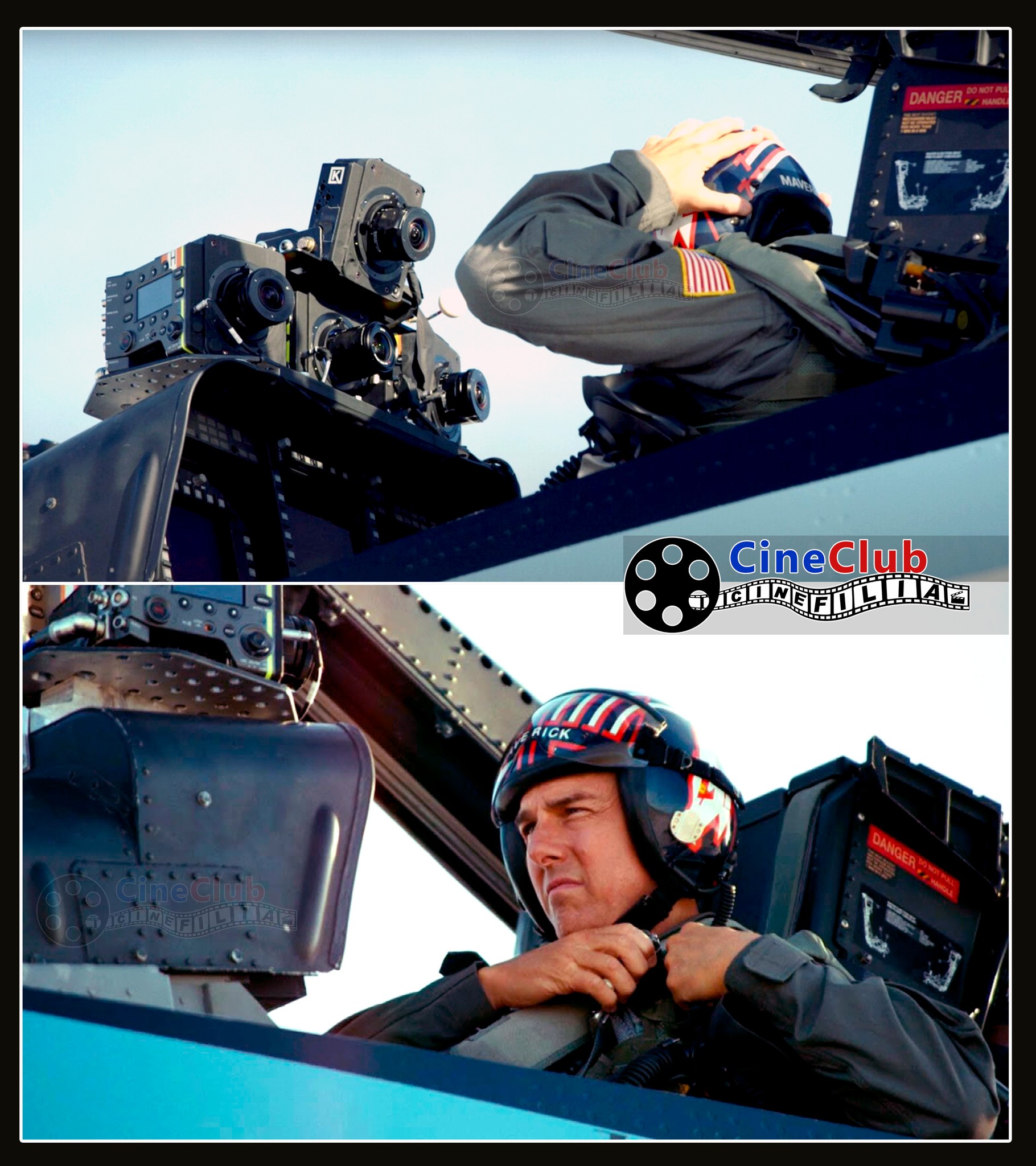Tom Cruise a bordo de un avión caza equipado con cuatro camaras  