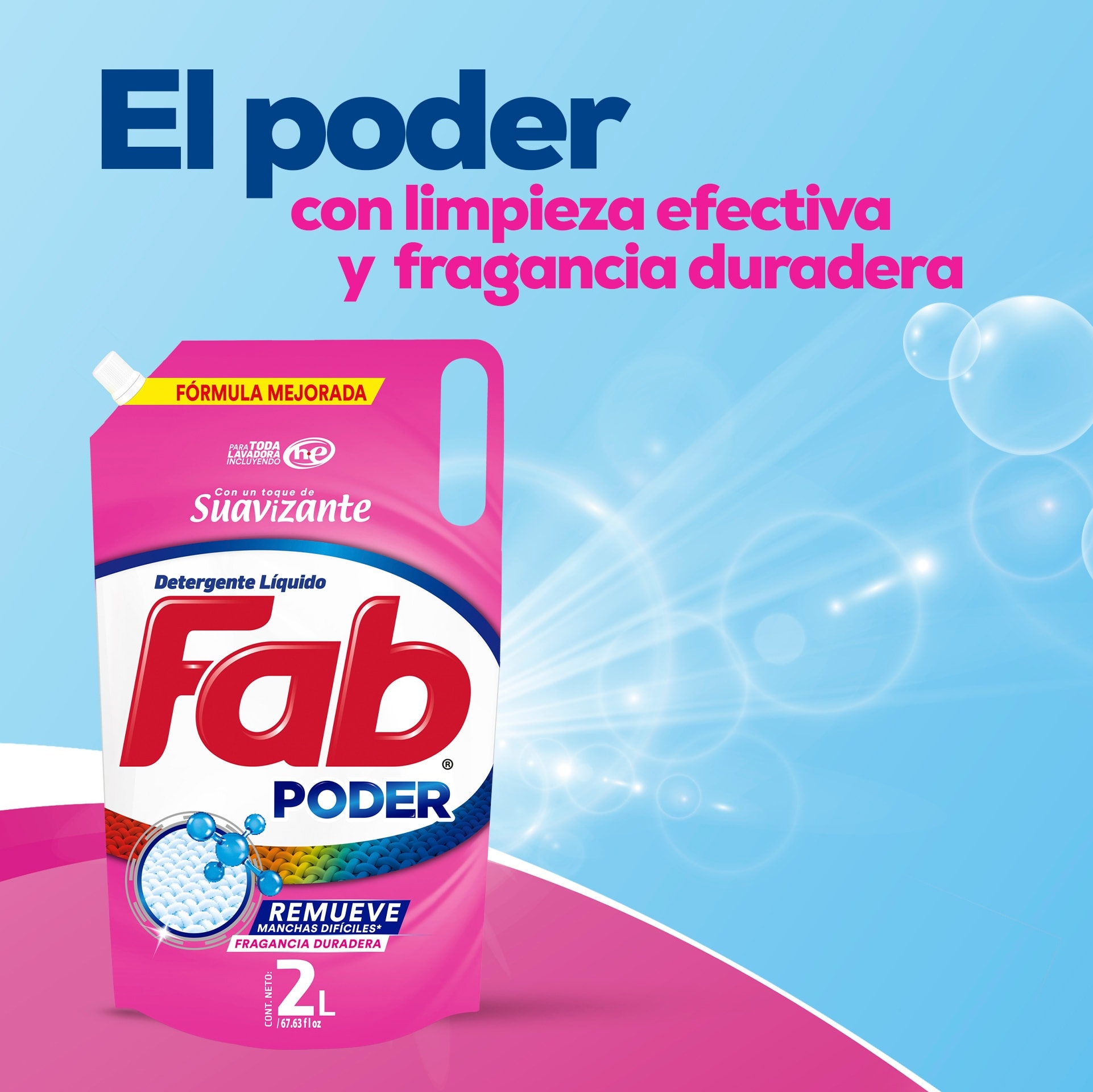 Fab Detergente - Fab Poder con un Toque de Suavizante,... | Facebook