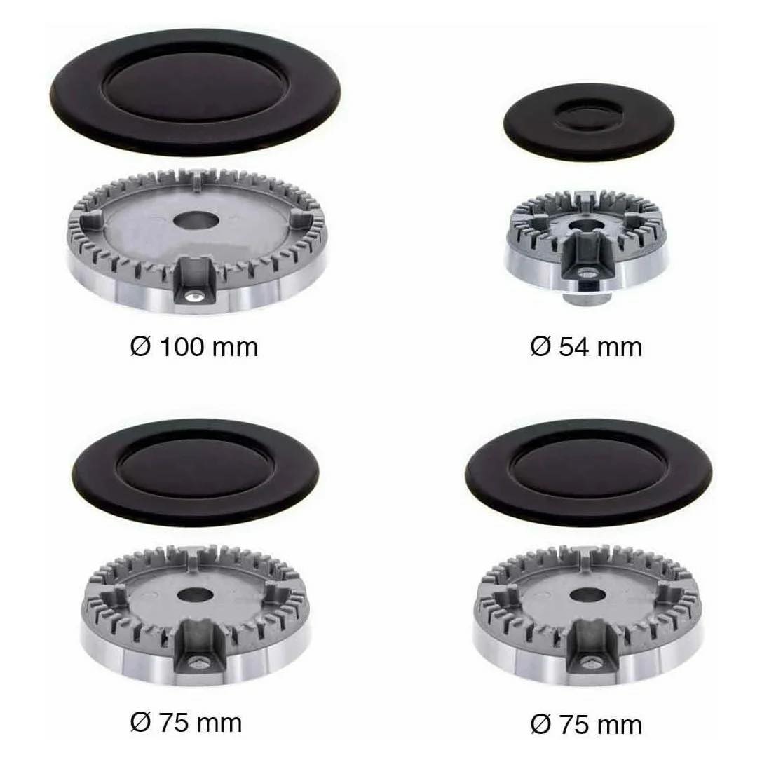 Lot 4 Couvercles Brûleur Universels Cuisinière Gaz - 55mm 75mm 100mm
