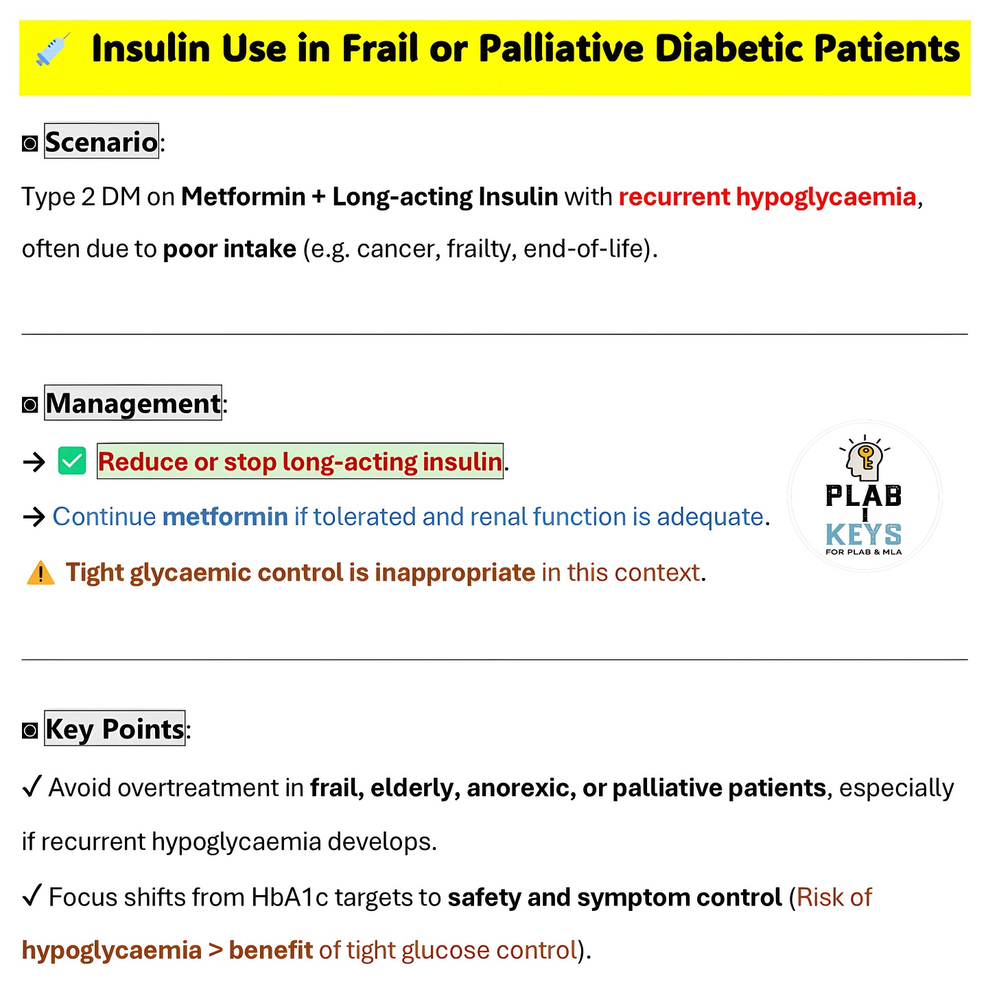 Plab - ️ Recurrent Hypoglycemia in Frail Diabetics? Avoid Tight Control ...