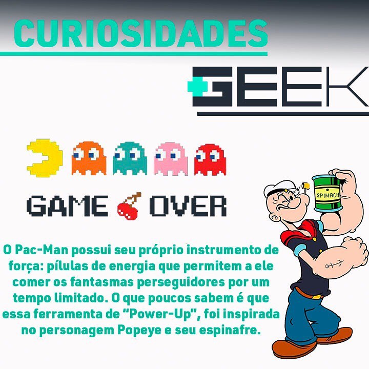 Mais Geek Store - 👾 CURIOSIDADES +GEEK 👾 💥Quem nunca jogou Pac-Man ou ...