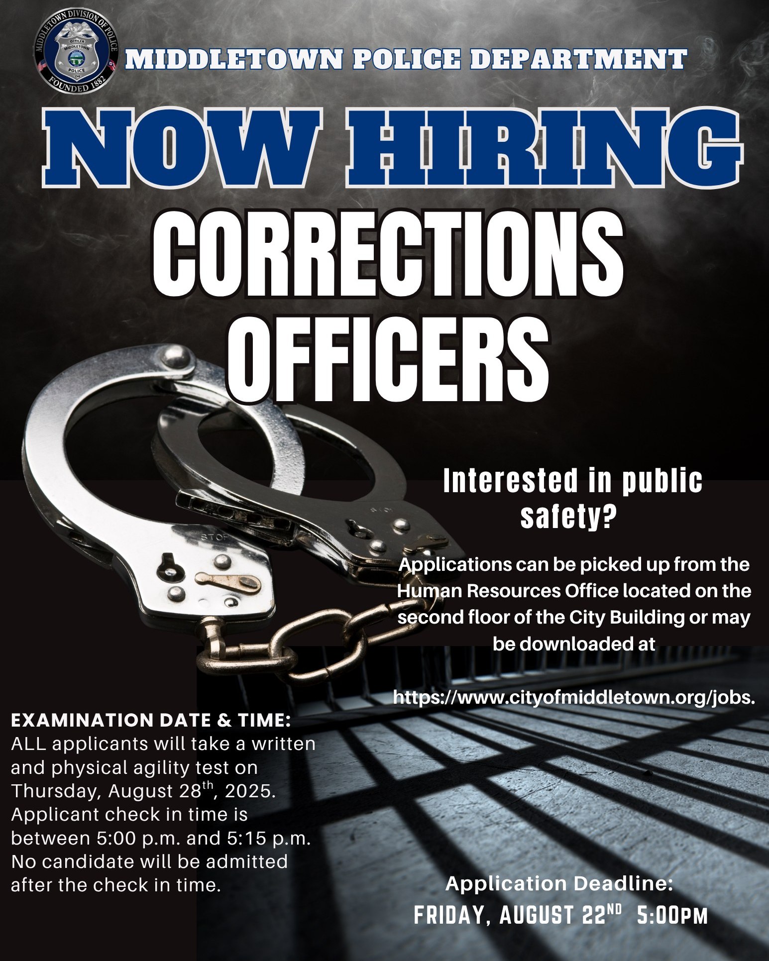 Middletown - NOW HIRING CORRECTIONS OFFICER The City of Middletown is ...