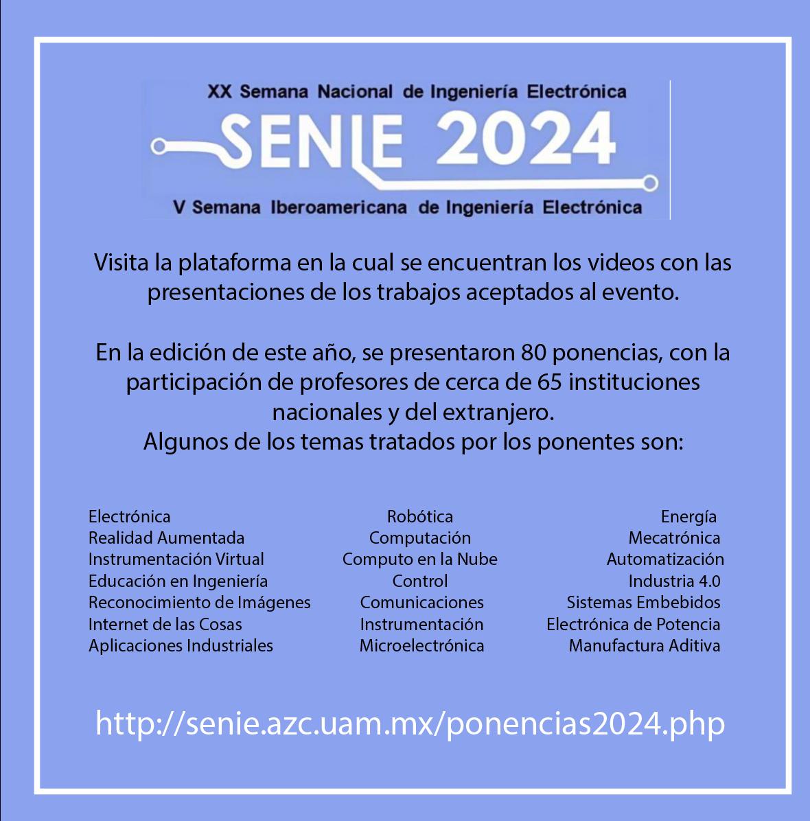 CBI - SENIE 2024 El Comité Organizador de la XX Semana Nacional de ...