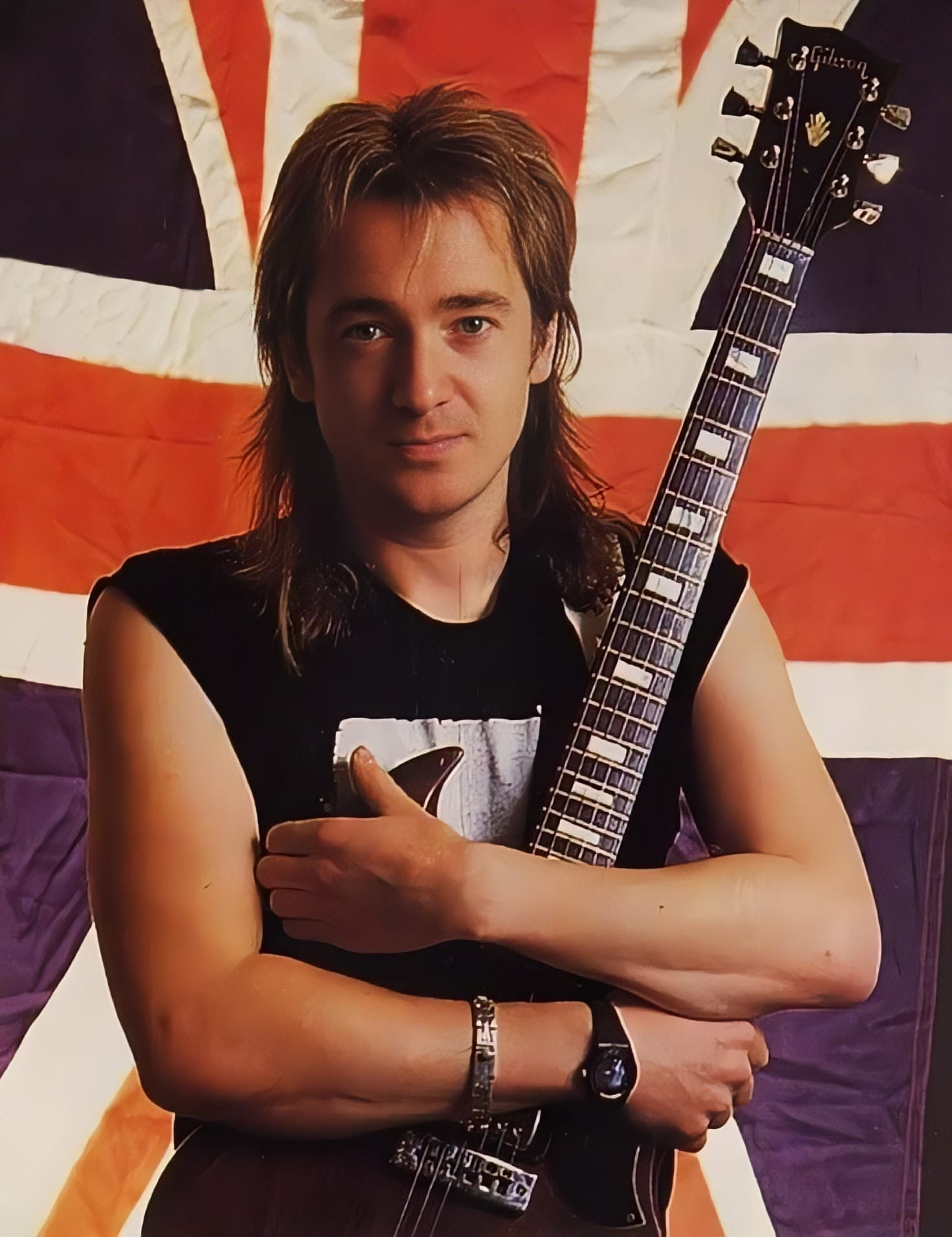 Adrian Smith of IRON MAIDEN Photo from Young Guitar Magazine, May